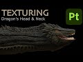 Texturing dragons head  using substance painter as organic as possible timelapse zbrush