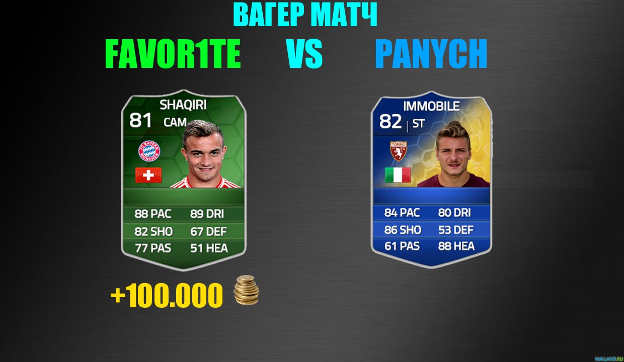 Вагер матч между Favor1te68rus и Panych! Shaqiri+100к vs Immobile