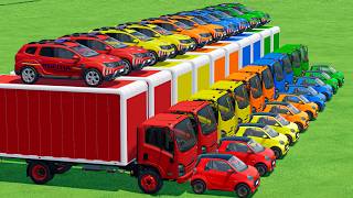 MINI Cars vs GIANT ISUZU Trucks vs MINI Politia Cars In Fs22 | Farming Simulator 22