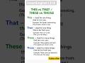 This That These Those Use // Simple English #shorts #english #viralshort