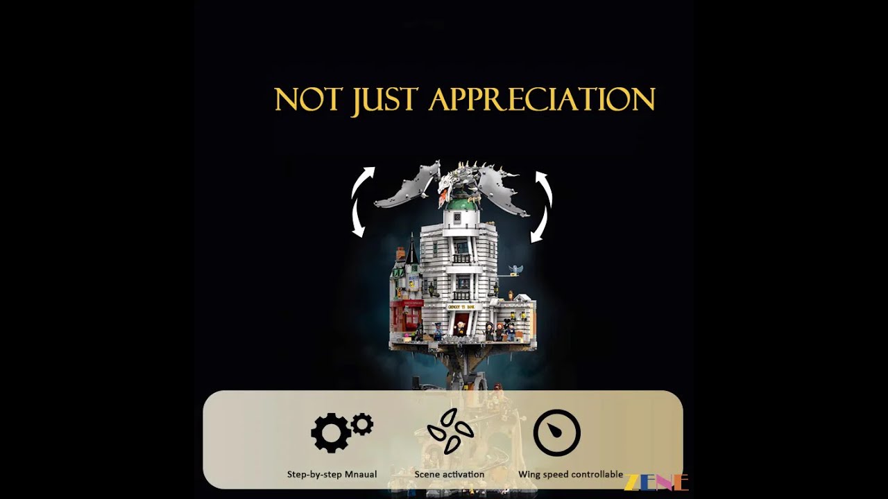 Motorized Kit for LEGO Gringotts Wizarding Ukrainian Ironbelly