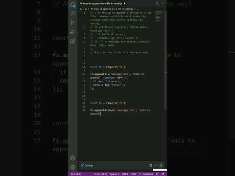 javascript - How to append to a file in Node?
