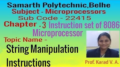 Chapter 3 - String Manipulation Instructions of 8086 Microprocessor