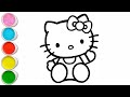 How to Draw Hello Kitty | Easy Drawing &amp; Coloring for Kids &amp; Toddlers | Let’s Draw Together