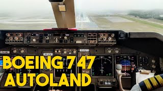 Boeing 747-400ERF AUTOLAND in Oslo (ENGM)-  Cockpit view
