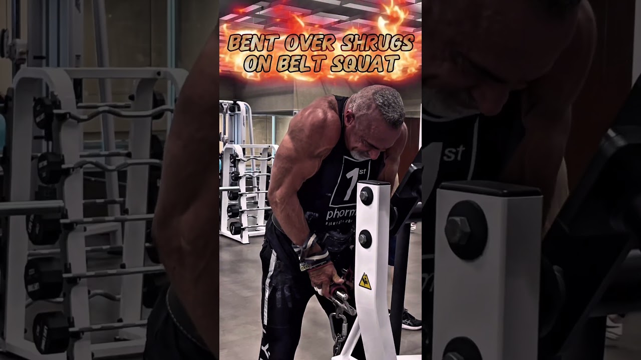 BENT OVER BELT SQUAT SHRUGS #workout #motivation #muscle #exercise