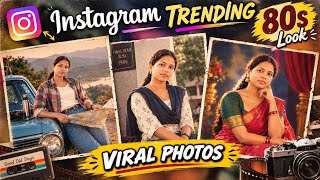 Instagram Trending 80s Look 😍 | Old Photos Viral Trend | 1980s Retro Photo Editing Telugu screenshot 5
