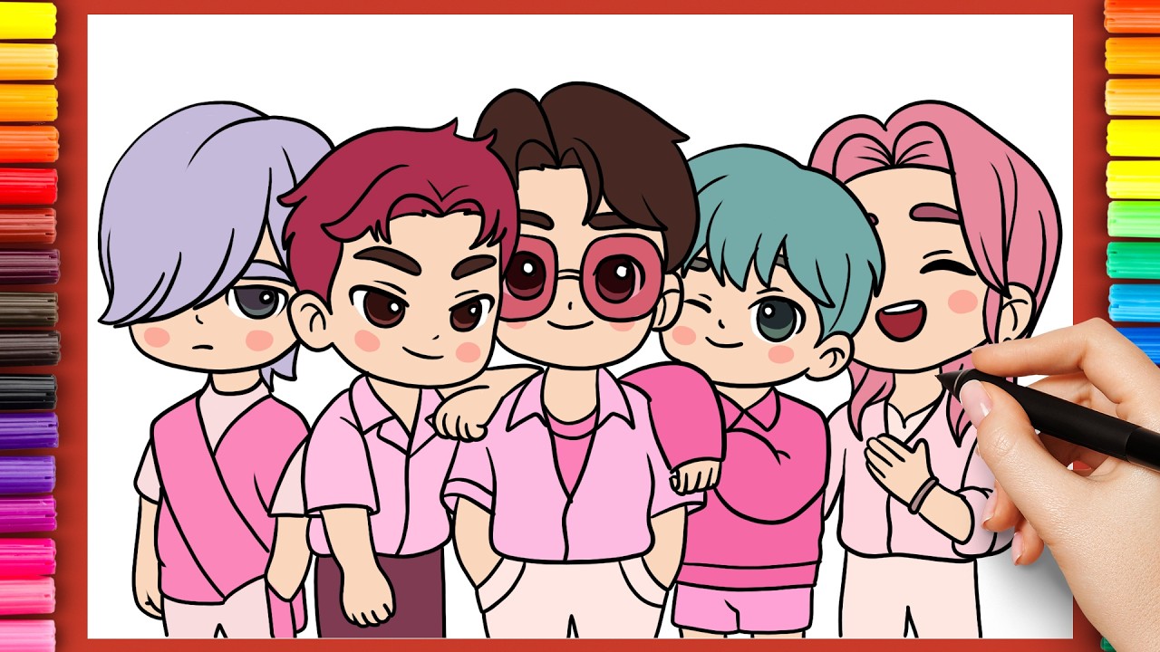 How to Draw SAJA BOYS Step by Step 🎨 (K-Pop Demon Hunters Drawing)