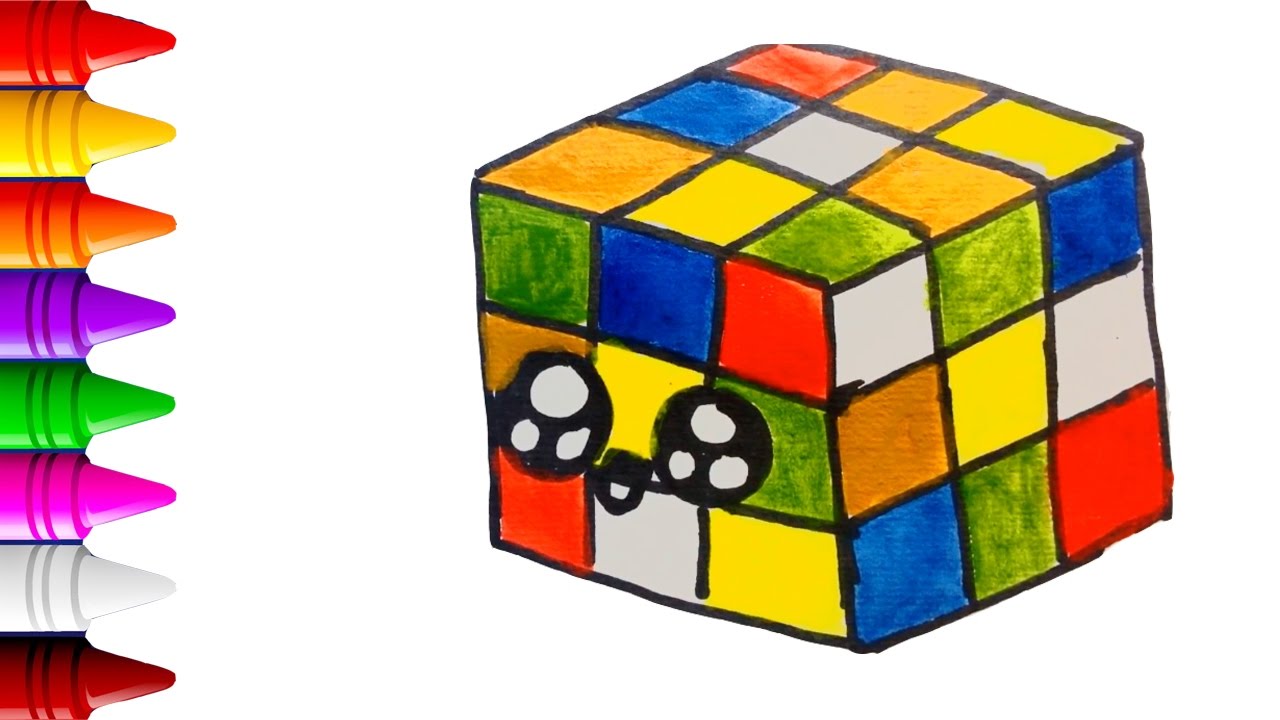 Base Molécula Adherirse Cubo De Rubik Kawaii Orientar Adelante Imbécil