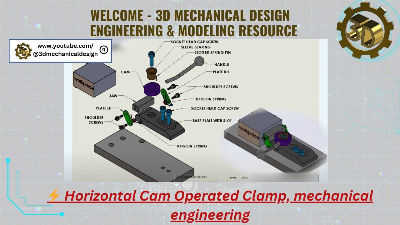 ⚡ Horizontal Cam Operated Clamp, mechanical engineering