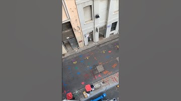 Drone shot of underground utility locating and mapping