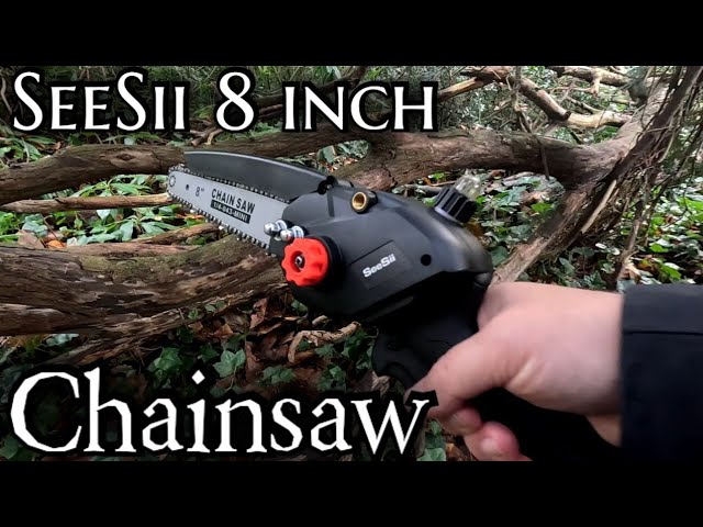 8 Inch Mini Chainsaw, 2023 Upgraded Seesii Cordless Chainsaw with