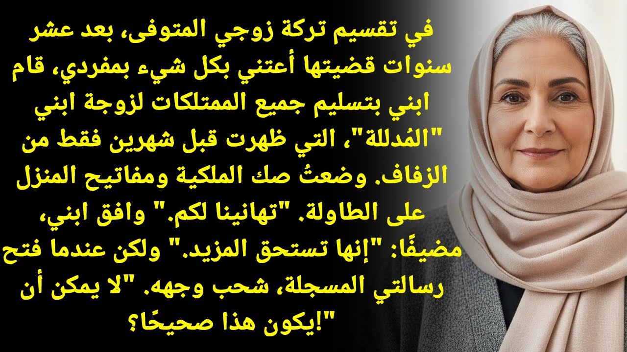 صدمة! ابني أعطى كل الميراث لزوجته! رميت المفاتيح على الطاولة... لن تصدقوا ما حدث!