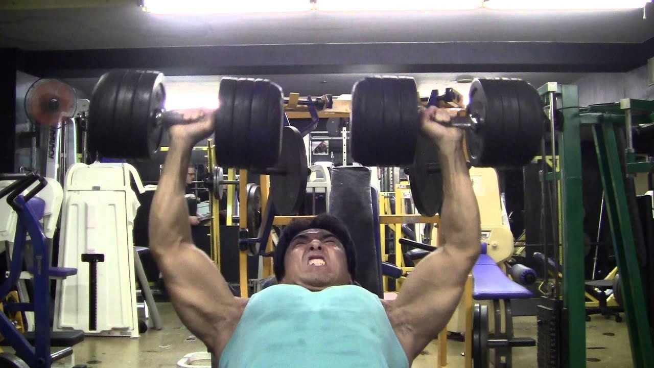インクラインダンベルベンチプレスのフォーム 重量40kg 胸のトレーニング - YouTube