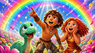UNDER THE GIANT RAINBOW! A COLORFUL World Full of Surprises Awaits 🌈😲 | The Croods Cartoon