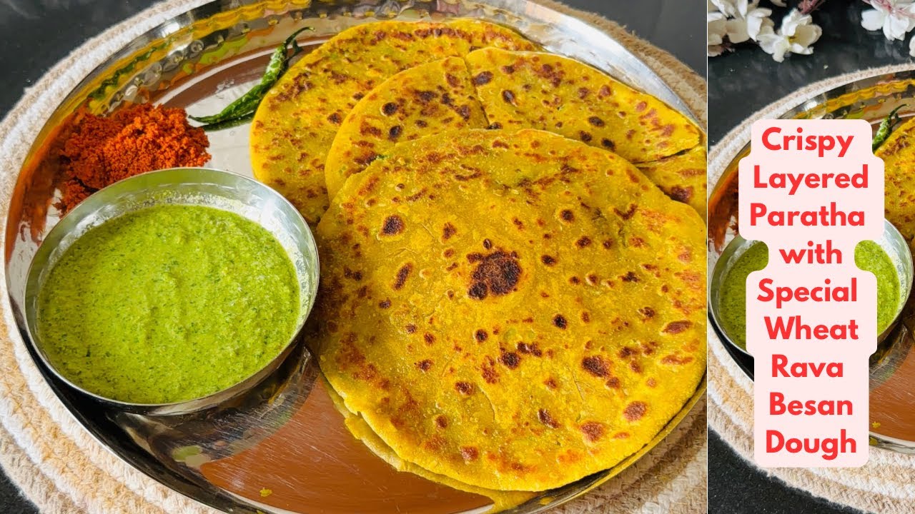 Healthy Aloo Matar Paratha |गेहूं, सूजी और बेसन से बना क्रिस्पी पराठा