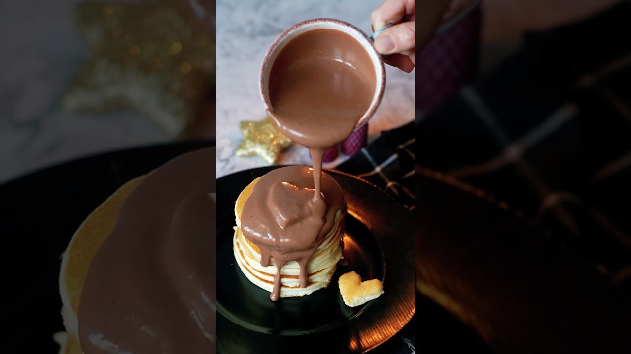 Пышные панкейки🥞 с шоколадным кремом на завтрак