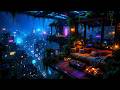 Lofi Ambient – Heavy Rain on a Cyberpunk Balcony Overlooking Neon City | Deep Focus Study | 4K