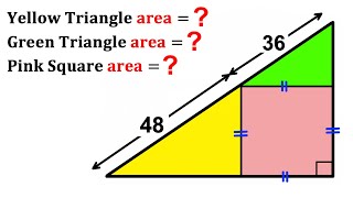 Can you find the area of each shaded region? | (Fun Geometry problem) | #math #maths | #geometry