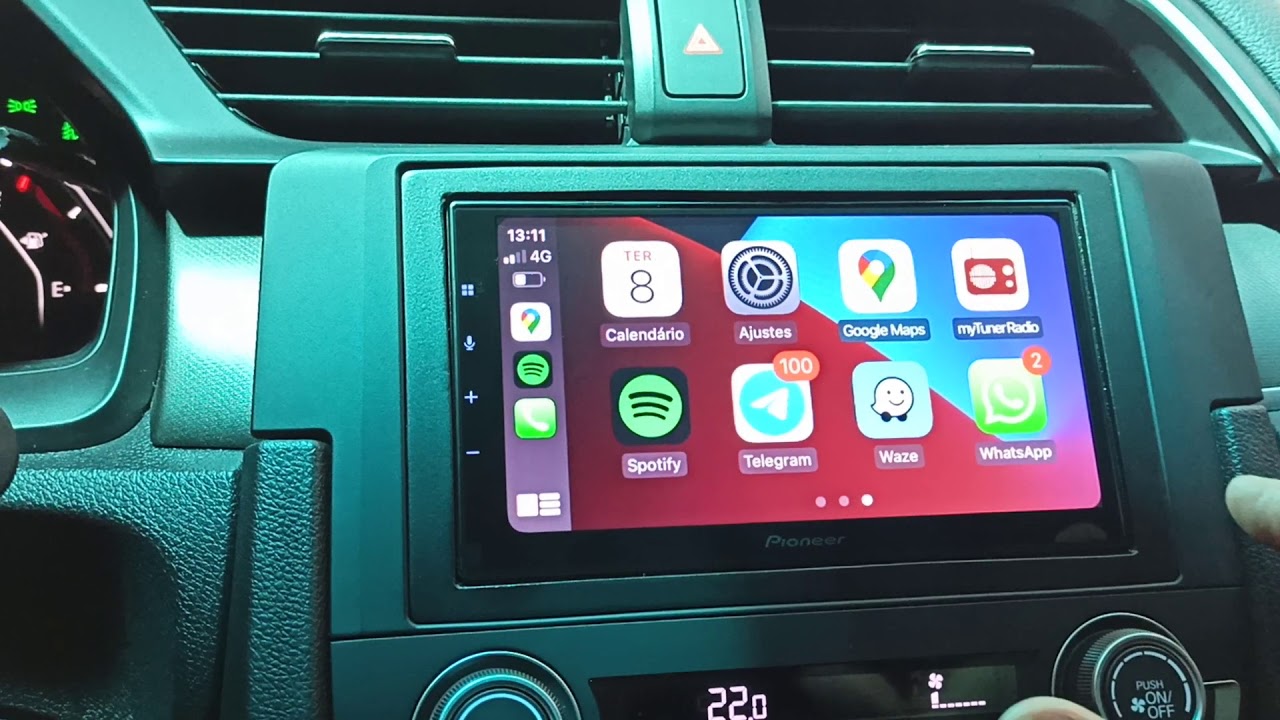 Honda Civic G10 | Sport - Central Pioneer 7" CarPlay e Android Auto (sem fio) - ArtsomAuto
