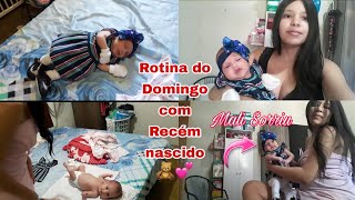 ROTINA DE DOMINGO COM BEBÊ RECÉM NASCIDO|UM DIA COM A GENTE!-Mãe aos 17