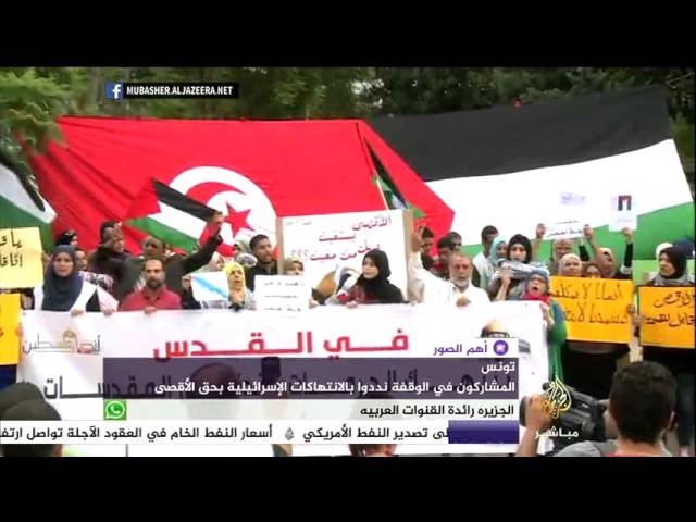 وقفة احتجاجية في تونس تنديدا بالانتهاكات الإسرائيلية