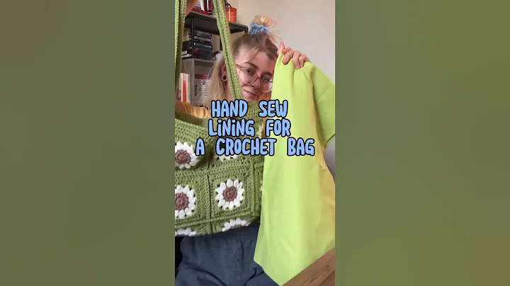 Hand Sew Lining For Our Crochet Tote Bag 🧶 #crochetbag  #crochetideas #crochetfun #tote