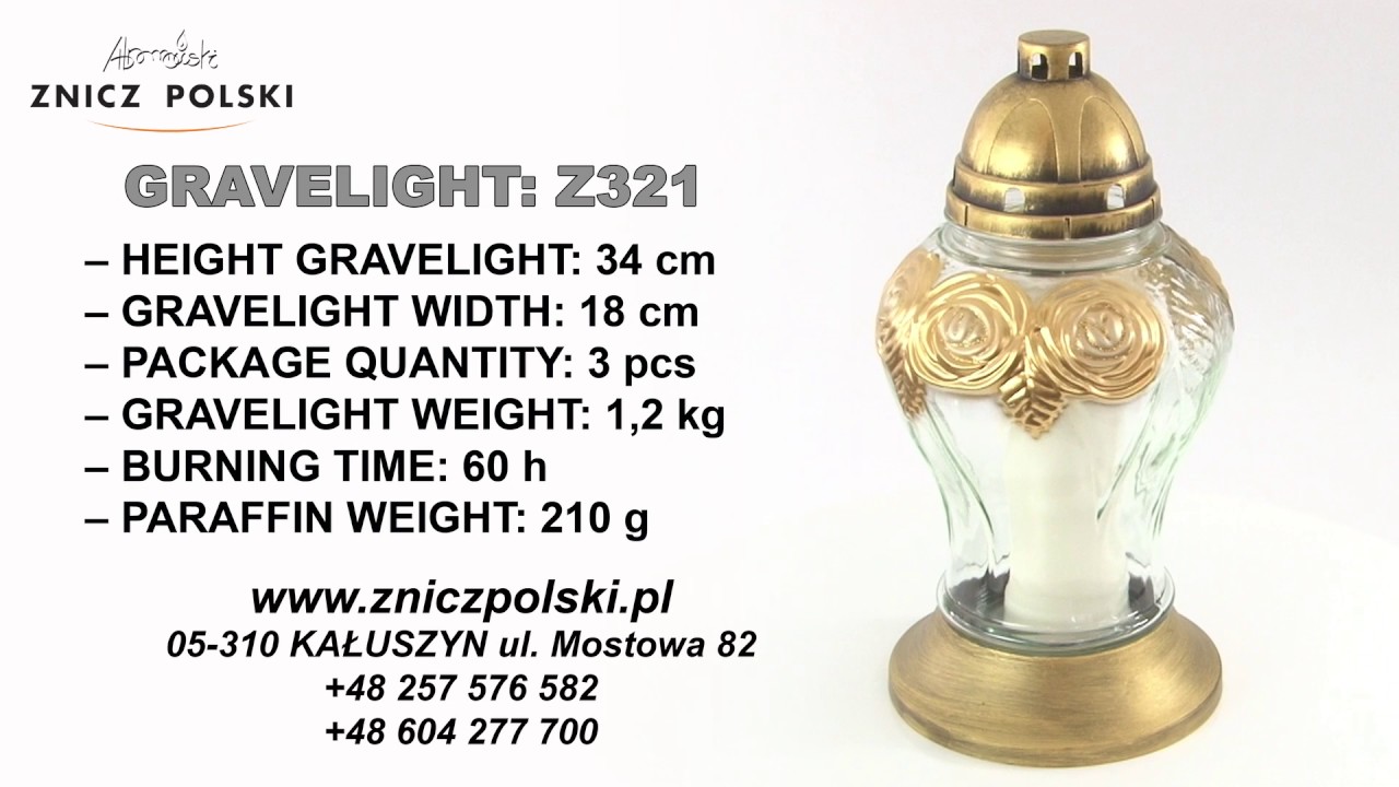 Glass Memorial Grave Candle - Z321 - Cemetery Candle Remembrance Light