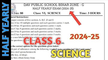 Dav class 6 science question paper of half yearly exam | Mid term exam | Dav paper Zone | 2024 |