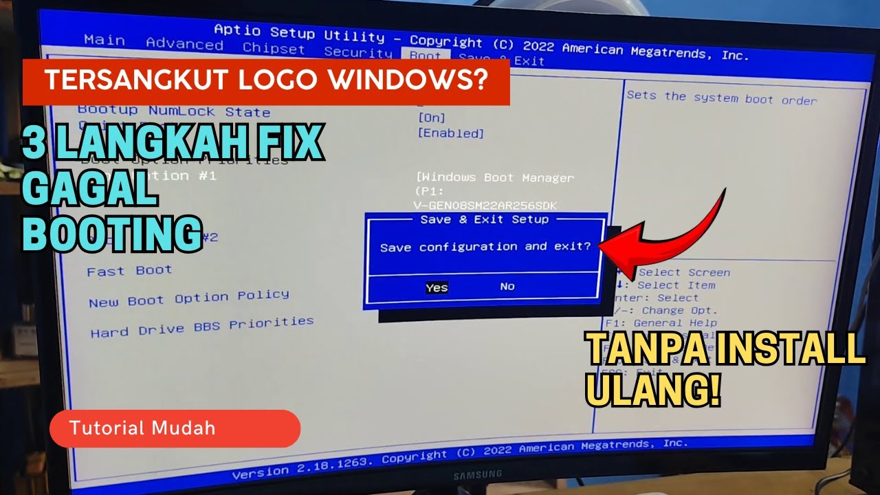 Tersangkut Logo Windows? 😩 3 Langkah FIX Gagal Booting Tanpa Install ...