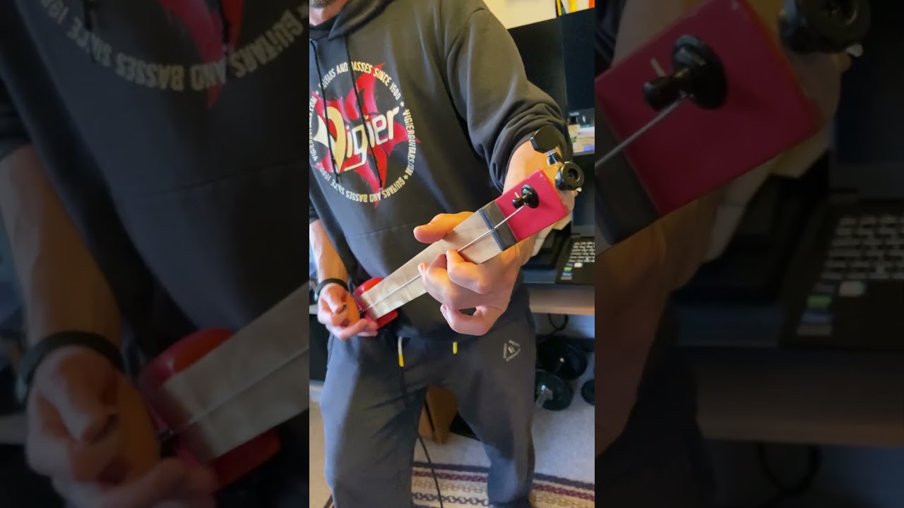 Guitars made from IKEA table legs, with only one string!