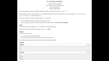 #C. Not Adjacent Matrix solution (Bangla) | Codeforces Round #719 (Div. 3)