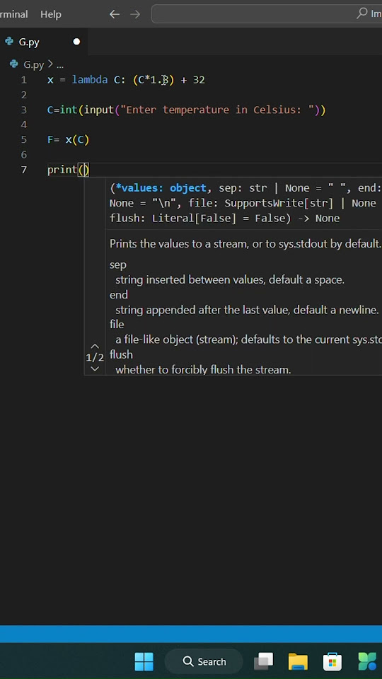Python Code (lambda function) to convert Celsius into Fahrenheit ...