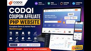 Codqi Coupon Affiliate PHP Website | Complete Demo & Admin Panel Walkthrough
