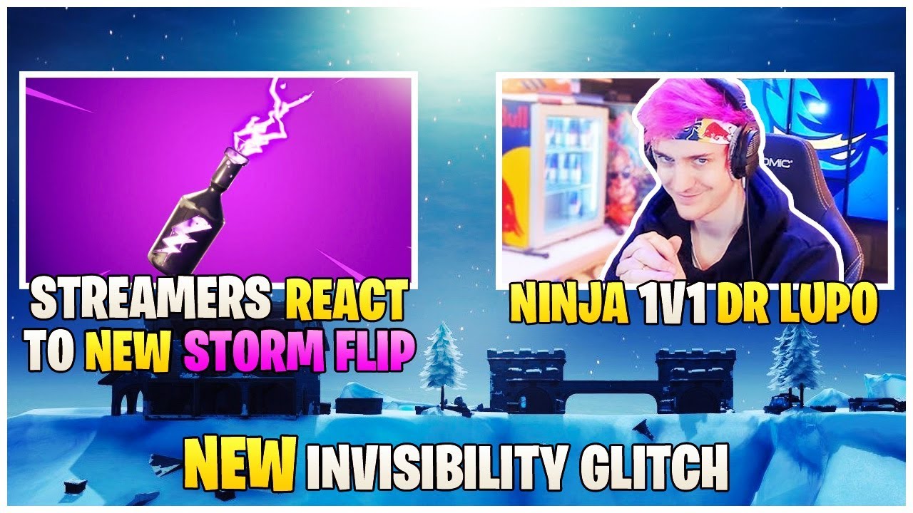 Streamers *REACT* To NEW Storm Flip | Ninja 1v1 DrLupo | Invisibility Glitch | Fortnite Highlights