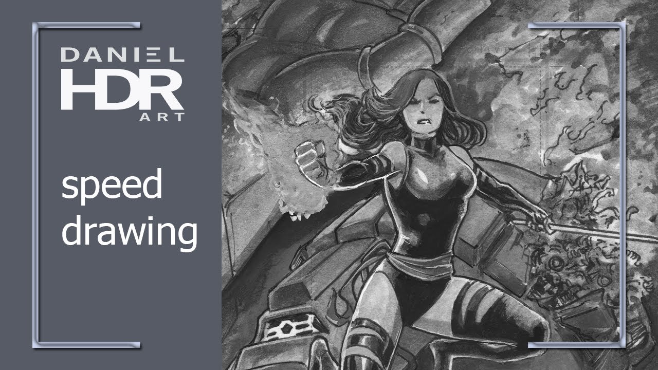 Speed Drawing - Psylocke [Marvel Comics] ❖ Daniel HDR Art