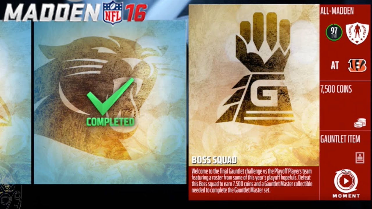 January Gauntlet BOSS Squad Master Defeated! | Madden 16 Ultimate Team Gameplay | MUT 16