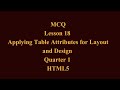 Applying Table Attributes for Layout and Design | Q1 HTML 5 L18 P2 | SMILE ROAD
