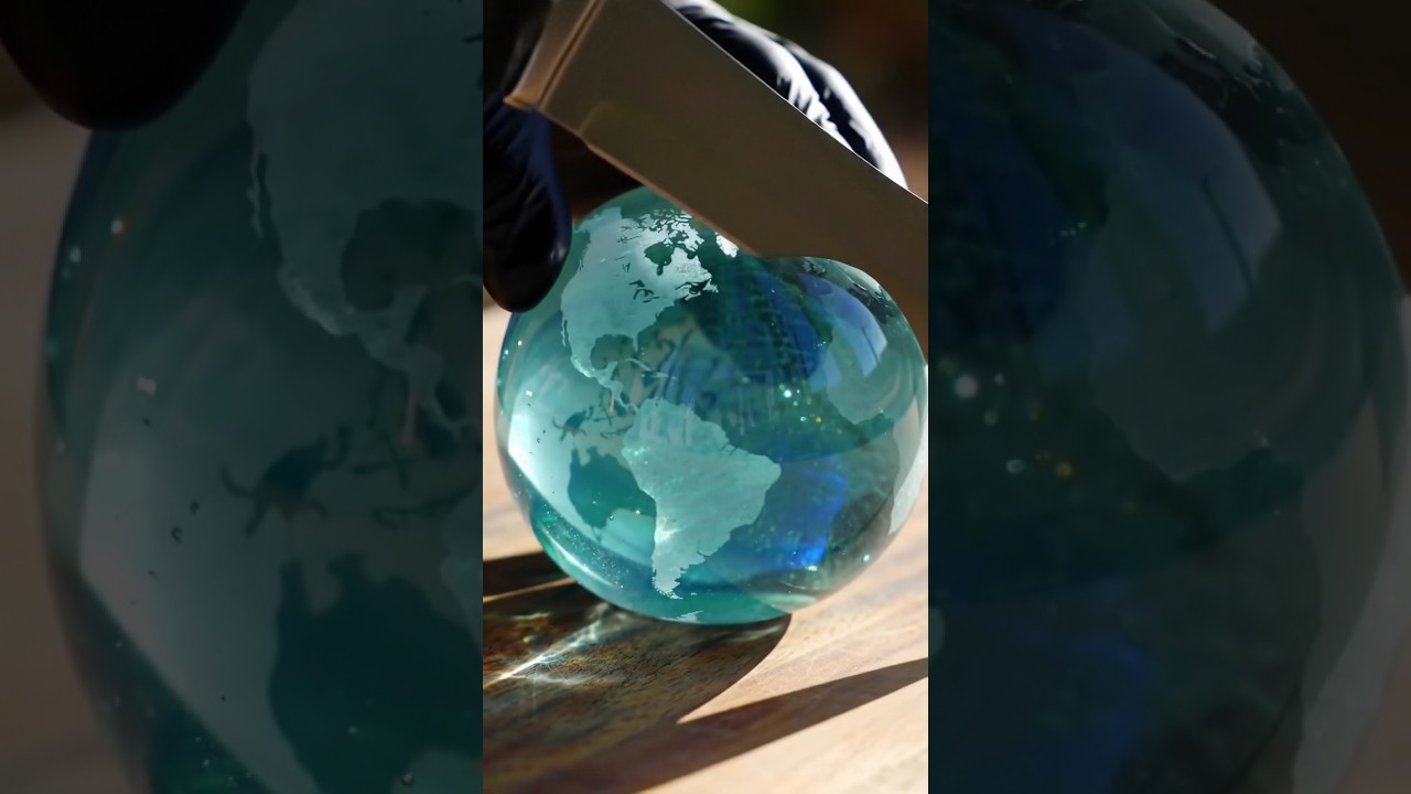 glass earth 🌎 cutting shots 