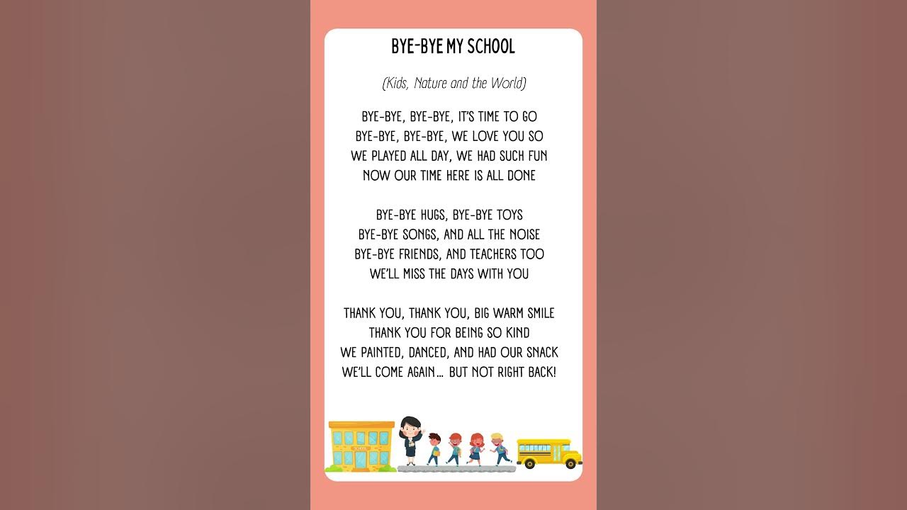 Bye-bye my school | Kindergarten Graduation Song | Kids, Nature & The World  #graduationsongforkids