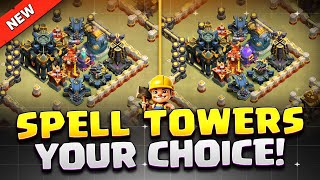 ⚠️WARNING: This TH17 Base is ILLEGAL! 😈 Spell Tower Showdown