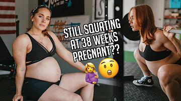 SQUATTING AT 38 WEEKS PREGNANT 🤯 3rd Trimester Workout 🤰