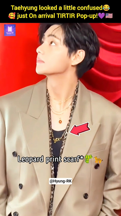 Taehyung looked confused😂🥰just On arrival TIRTIR Pop-up!💜🇺🇲 #v #thv #taehyung #shorts #bts