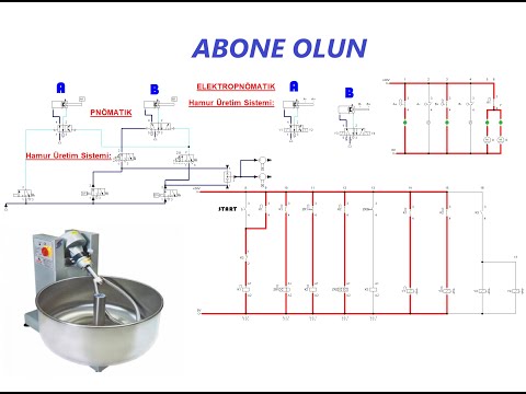 Pnömatik - Elektro Pnömatik Projesi (Hamur Üretim Sistemi) (A+3sn/B+5sn/A-B-)