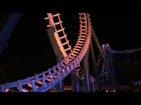 Python achtbaan Efteling in het donker