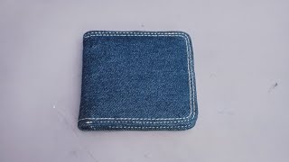 cara membuat dompet pria dari kain jeans bekas celana Levis part 2