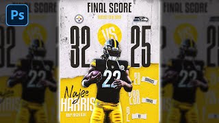 NFL Final Score Design Tutorial - Adobe Photoshop 2022 screenshot 5