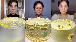 ASMR  Eating Most Delicious Creamy Cake  ( soft chewy sounds ) 크림 케이크 먹방  MUKBANG Satisfying