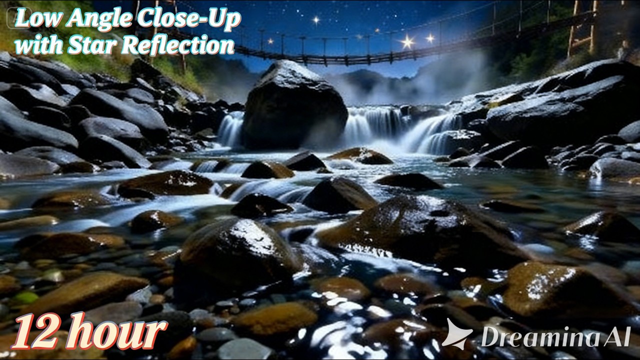 Dreamy Starry River Flow 🌙💦 12 Hours of Peaceful Water Ambience