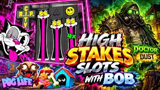 BOB VS SLOTS TRYING TO GET A BIG WIN! RIP CITY, PUG LIFE & MORE